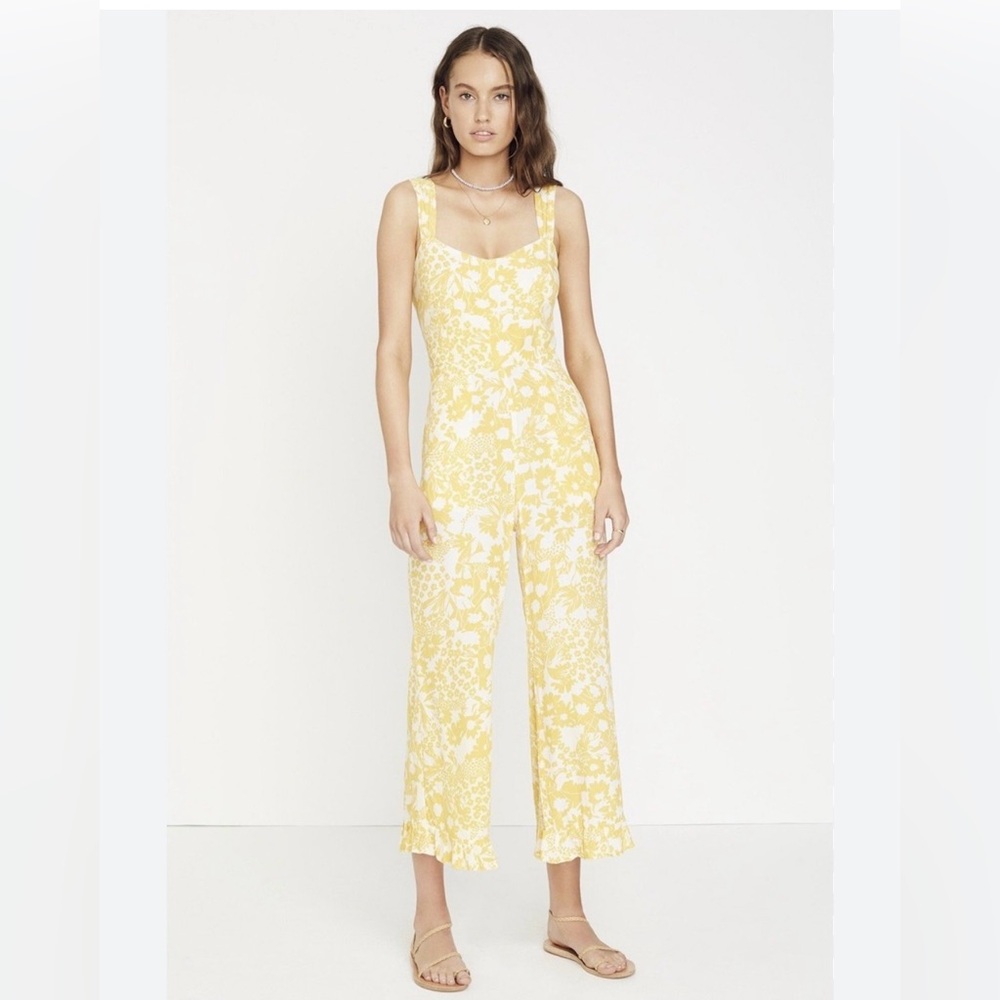 Faithfull the Brand Jasmine Yellow Hestia Floral Kasbah Jumpsuit Pantsuit